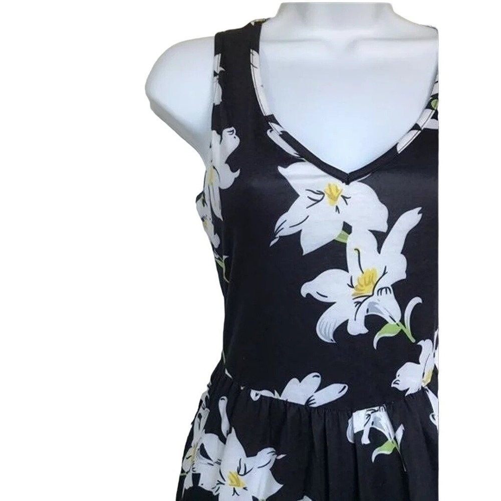 Ouges - Black Floral Dress‎ w/Pockets- Small NWT - image 3